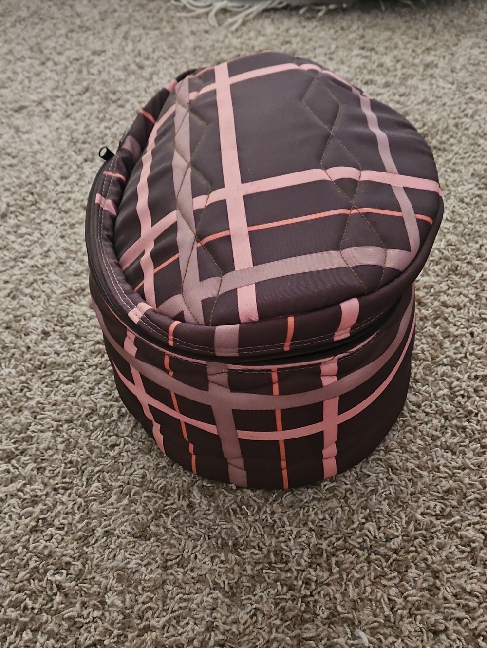 Quilted Pink Plaid Helmet Bag